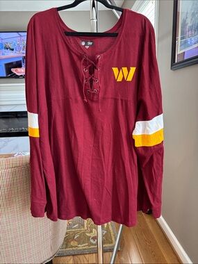 NFL Washington Commanders Team Apparel Lace-Up Top Women’s Plus NWOT